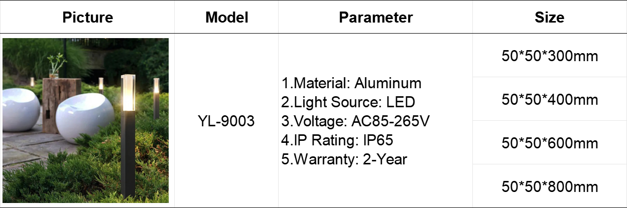 YL-9003 Led Bollard Light for Villa Garden Lighting