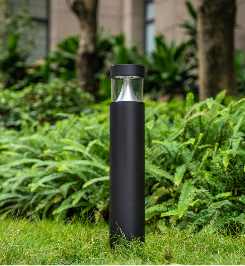 Outdoor Black Grey 110V 220V Aluminum Bollard Led Lawn Light