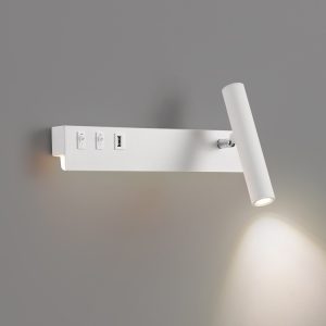 Background Light, USB Charging Port and Angle Adjustable Spotlight Bedside Led Reading Wall Lamps