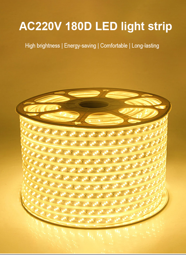 Outdoor IP65 Waterproof 110V 220V Flexible Inclined 3 LED Tape Light SMD 2835 Led Strips