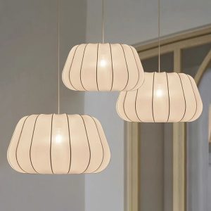 YL-BY20 Pumpkin Shape Fabric Pendant Lights with Free Bulb