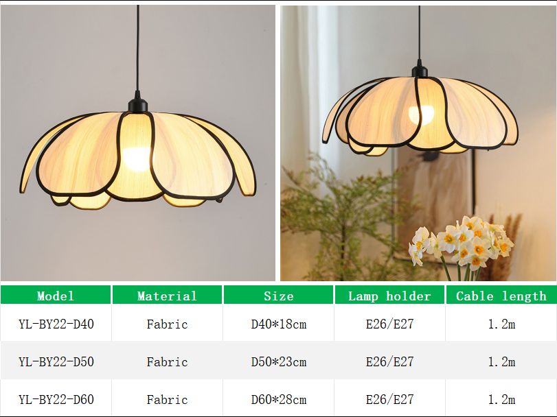YL-BY22 Foldable Lampshade Pendant Lights for Restaurant