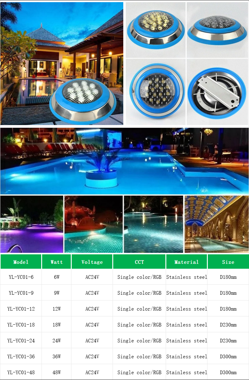 YL-YC01 Led Swimming Pool Lights RGB with Remote Control