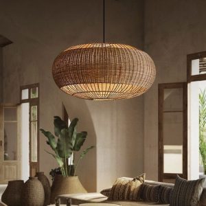 YL-TB34 Brown Rattan Woven Pendant Light & Chandelier