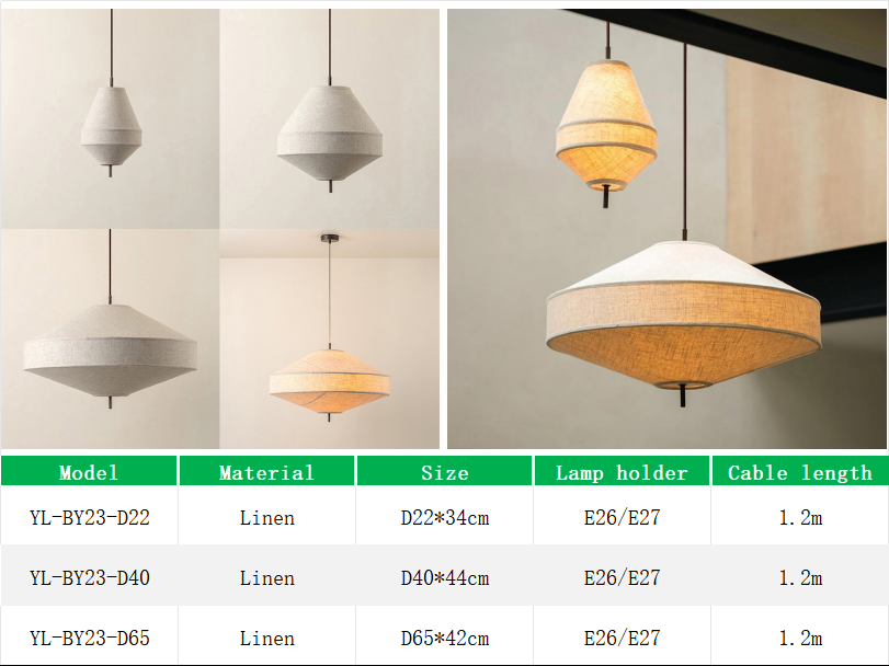 YL-BY23 Linen Lampshade E27 Chandeliers & Pendant Lights
