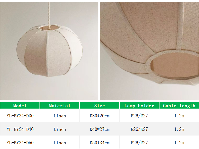 YL-BY24 Linen Chandeliers & Pendant Lights for Living Room